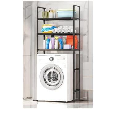 Imagem de Prateleira Organizadora Com Prateleiras Lavanderia Para Máquina de Lavar(PRETO)