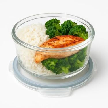 Imagem de Pote Hermético de Vidro Redondo 650ml – Container Vidro Borossilicato com Tampa Vedação Airtight | Pote Mantimento Transparente | Armazenamento Alimentos