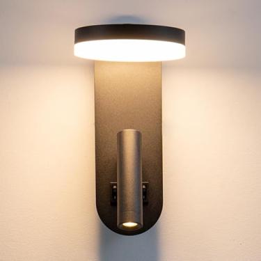 Imagem de Aplique de parede ajustável para cabeceira de cama, luminária de parede giratória de 350°+° para quarto, luminária de parede para sala de estar, luz de leitura.