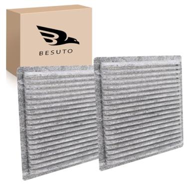 Imagem de Besuto Conjunto de 2 filtros de ar de cabine com carvão ativado, compatível com Toyota Highlander 2001-2007, Lexus GS300 1998-2000, GS400 1998-2000, IS300 01-05, LS400 95-00, RX300 99-03 e Mais