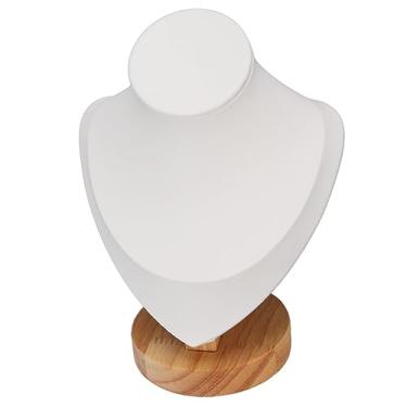 Imagem de Naroote Suporte de Exibição de Colar Elegante Suporte de Flanela para Loja de Varejo, Organizador de Economia de Espaço Claro para Bancadas de Vidro Doméstico Preto (Branco)