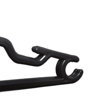 Imagem de Cabides Plástico Reforçado Cruzeta Roupa Colorido(PRETO,30 CABIDES)