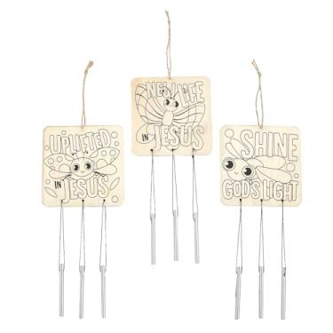 Imagem de Fun Express 10,16 cm x 30,5 cm pinte seus próprios sinos de vento religiosos - 12 peças