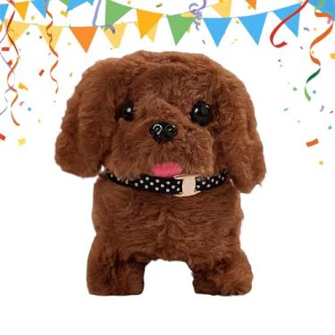 Imagem de Cachorro de pelúcia elétrico, interativo realista, cachorro de passeio, robô de brinquedo eletrônico – para meninos, pré-escolares, adolescentes, crianças, sala de estar, quarto, dormitório