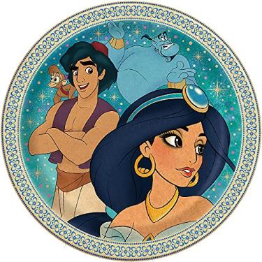 Imagem de Unique Disney Aladdin Round Dinner Plates - 8 Pcs, blue/brown,"9"""