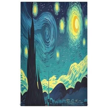 Imagem de Joisal Toalhas de prato estéticas com céu noturno estrelado para decoração de cozinha, toalhas de chá, pano de limpeza fofo, reutilizável, absorvente 45 x 71 cm, 4 pacotes