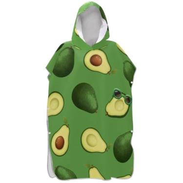Imagem de Joisal Poncho de surfe verde abacate trocador para adultos plus size ponchos adultos para mulheres toalha de natação com capuz