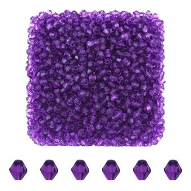 Imagem de Mandala Crafts Contas de cristal bicone ametista de 3 mm – 1500 contas de vidro facetadas para fabricação de joias, suprimentos de contas, artesanato DIY, pulseiras, colares, brincos e contas