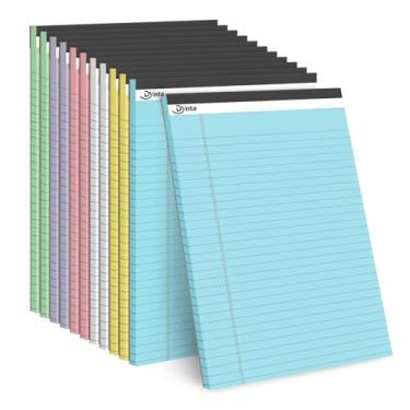 Imagem de Dynta Legal Pads 8.5 x 11 Note Pads 12 Packs Bulk, Wide Ruled Assorted Colored Notepads Micro Perforated, Writing Legal Pad for Home School Office Business Travel Work, 45 Sheets/90 Pages