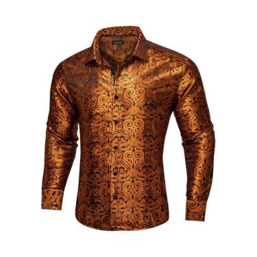 Imagem de Camisa De Casamento Prom De Manga Longa Em Poliéster Luxuosa Com Estam