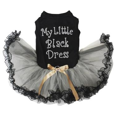Imagem de Petitebella Vestido de cachorro Rhinestones My Little Black Dress (preto/dourado e preto, pequeno)