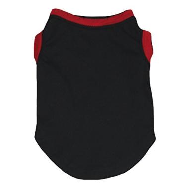 Imagem de Petitebella Roupas para filhotes de cachorro com camisa vermelha preta (grande)