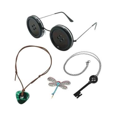 Imagem de Conjunto De Colar Com Pingente De Pedra Verde Coraline Com Choker De C