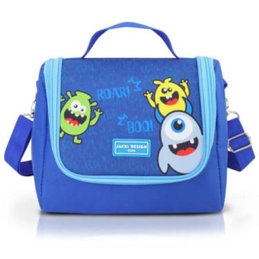 Imagem de Lancheira Térmica Infantil Jacki Design Amiguinhos - 4.752ml com Elástico Interno para Garrafa e Alças Ajustáveis (Azul Monstros)