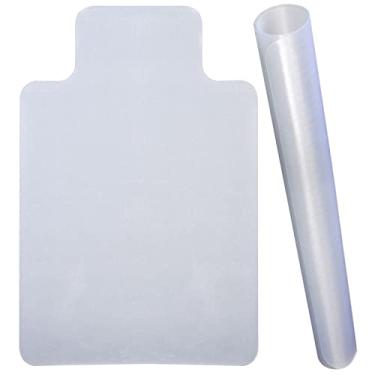 Imagem de LOERSS Almofada de PVC transparente, tapete de cadeira de escritório para pisos alcatifados, para cadeiras de computador de mesa com rodinhas baixas e médias, com borda (91 x 122 cm) (quebrado)