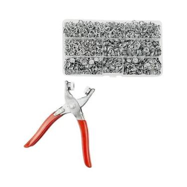 Imagem de Kit De Botões De Pressão Metálicos Com Alicate Para Costura De Roupas,