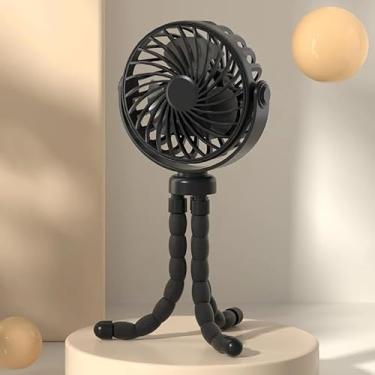 Imagem de Mini Ventilador PortáTil RecarregáVel Usb, Tripé, 3 Velocidades, Funcionamento Silencioso(Preto)