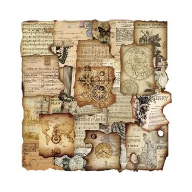 Imagem de Adesivos Vintage Queimados 50 Peças Decorativos Criativos Históricos P