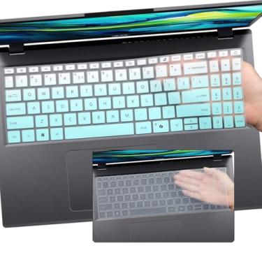 Imagem de 2 peças de capa de teclado para Aspire 15 A15-41M-R2CN/R8Y2&A15-51M-59QV/76AR, Aspire Go 15 AG15-31P-C1KN/P5TG&AG15-32P-39R2&AG15-51P-79LC&AG15-71P-71P-71P-71P-71P-71P-71P-76AR. 94K, Aspire 16 A16