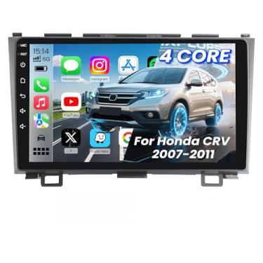 Imagem de Rádio de carro estéreo para Honda CRV 2007-2011: unidade de cabeça de tela sensível ao toque HD de 4 núcleos - Câmera de backup de conexão espelhada sem fio CarPlay Andriod Auto GPS Bluetooth RDS FM
