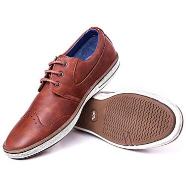 Imagem de Mio Marino sapato Oxford masculino casual – sapato social masculino casual confortável, Urban Rugged Collection - Tan Cognac, 10