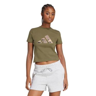 Imagem de Camiseta Adidas Cropped Camuflada Estampada Feminina-Feminino