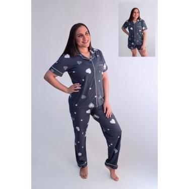 Imagem de Kit Pijamas americano 3 Peças - Hibernar Pijamas, Azul, GG, Algodão,Po