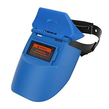 Imagem de Máscara de soldagem fotoelétrica com escurecimento automático solar Soldador protetor facial meio capacete Proteção total de grau profissional para construção Soldagem elétrica (Azul)
