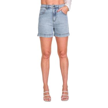 Imagem de Shorts Jeans Lado Avesso Pin Up Azul Claro Tam. 40-Feminino