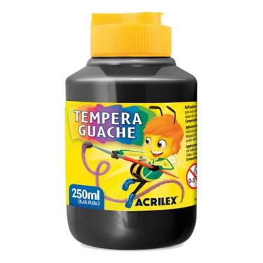 Imagem de Tinta TEMPERA GUACHE Acrilex - 250ml - PRETO - 02025520