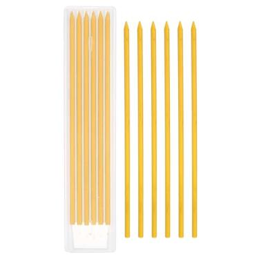 Imagem de PATIKIL 12 refis de grafite de lápis de carpinteiro de 2,8 mm, refis de lápis sólidos secos resistentes a quebras, para carpinteiro mecânico, desenho, arte, desenho, amarelo