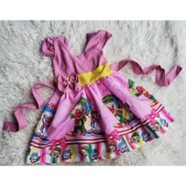 Imagem de Vestido Menina Infantil Temático Simples Patati Patatá Rosa - EDYNHOKI