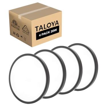 Imagem de TALOYA Luminária LED preta, montagem embutida no teto, luminária montada na superfície para quarto, escritório, varanda, escada, sala de utilidade, 30,5 cm, opções de iluminação 5CCT, pacote com 4