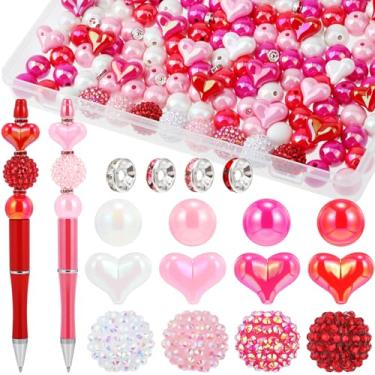 Imagem de FineCheer 300 contas focais para canetas, cor AB, acrílico, 3D, contas coloridas focais, espaçador de strass redondo a granel para caneta com contas, chaveiros, joias, pulseira, colar, berloques