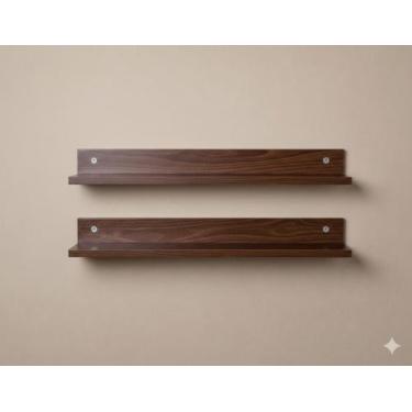 Imagem de Kit 2 Prateleiras Porta Esmalte em MDF Organização 50cm Branca/Preta/A