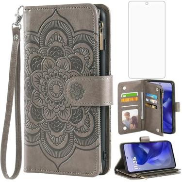 Imagem de Asuwish Capa de telefone para Motorola Moto G Power 5G 2025/G Play 2025 Capa carteira com protetor de tela de vidro temperado e flor flip porta-cartão de crédito suporte acessórios para celular XT2515