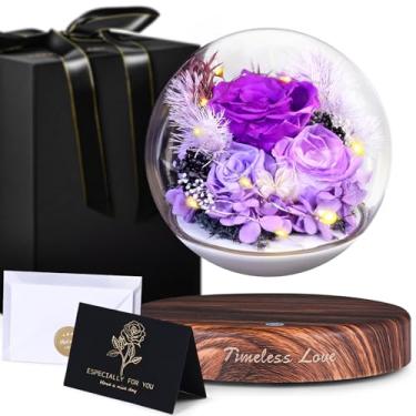 Imagem de ASPMIZ Dia dos Namorados Levitação Magnética Preservada Rosa - Presente Romântico dos Namorados com Esfera Giratória de Luz LED, Caixa de Luxo com Fita Dourada e Nota de Amor para Ela