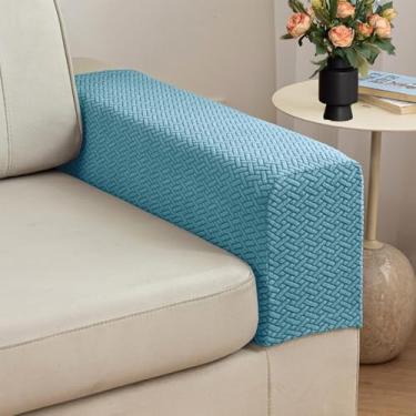 Imagem de Lramkuy Capas de braço de sofá, conjunto de 2 capas de braço de sofá, capa elástica para apoio de braço para sofá, protetor de móveis, antiderrapante, lavável, para descanso de braço, capas para