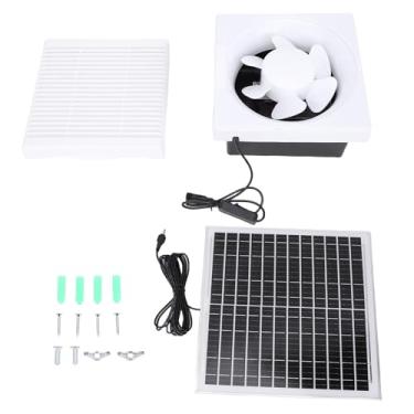 Imagem de AUNMAS Kit de Ventilador de Ventilação de Painel Solar, Kit de Exaustor de Painel Solar Portátil para Cozinha, Banheiro, Estufas, Galpões, Casas de Animais de Estimação