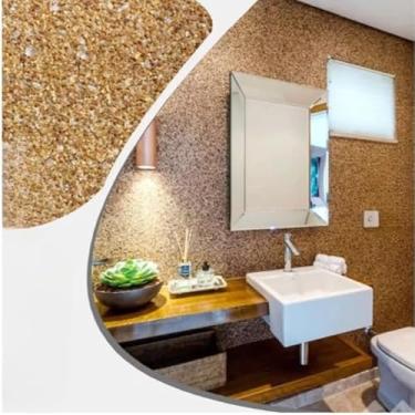 Imagem de Revestimento de pedra natural, 5kg, adequado para paredes, pisos, escadas, terraços, estuque, paredes exteriores e reboco(OURO IMPERIAL)