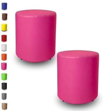 Imagem de Kit 2 Puffs Banqueta Redondo Decorativo Cubo Quarto Sala De Jogos/Esta