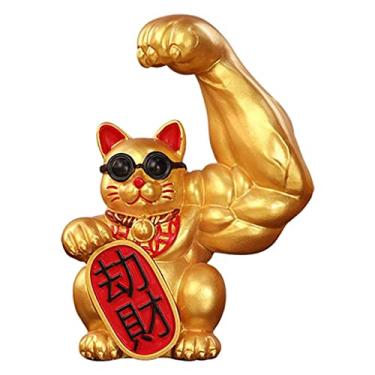 Imagem de Wswqop Estatueta Chinesa de Gato Feng Shui Acenando para Dar As Boas-vindas à Porta Do Gato, Decoração de Interiores para Sala de Estar, Roubo de Esquerda