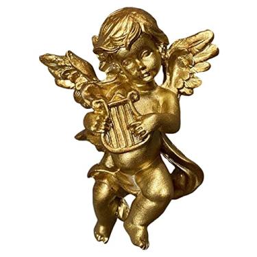 Imagem de Wswqop Escultura de Parede Criativa de Anjo, Querubim, em Resina, Artesanato para Pendurar, Ornamento Colecionável para Decoração de Casa, Estante de TV, Esc, estilo C