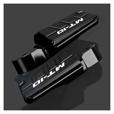 Imagem de Anti-derrapante Apoio para os pés do passageiro traseiro de alumínio, para mt10 MT-10 mt 10 cnc 2017 2018 2019 2020 2021 2022(Preto)