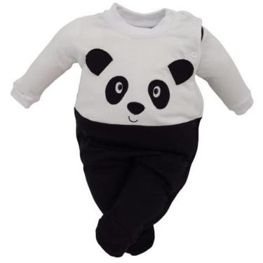 Imagem de Macacão Longo Luxo Bebê Menino Bordado Inverno 88009 - Preto - RN ( 0 - 1 MES )-Masculino