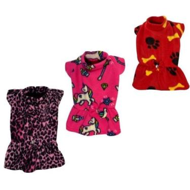 Imagem de Kit 3 Roupas De Inverno Para Cães E Gatos - Vestidos Soft G - Nica pet