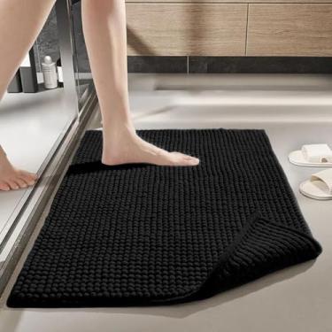 Imagem de Conjunto de tapetes antiderrapantes para banheiro | Conforto e estilo para sua casa(Preto,1 Tapete)