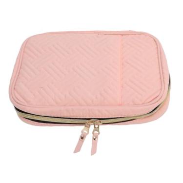 Imagem de Pilipane Organizador de joias de viagem, estojo de joias portátil, com zíper, fichário, livro de armazenamento com bolsos transparentes para colares, brincos, anéis, pulseiras, poliéster, pele de