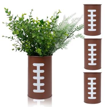Imagem de 3 peças de centro de mesa de futebol, vasos de futebol, decoração de mesa de rúgbi, decoração de mesa para dia de futebol, festa, jogo de Ação de Graças, cozinha, casa, rúgbi, festas, presentes