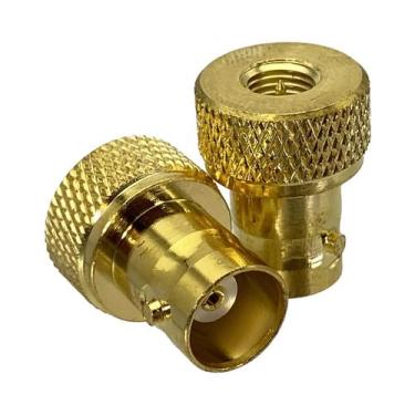 Imagem de Adaptador RF BNC Para SMA Macho/Fêmea 50 Ohms Com Flange Central E Ter
